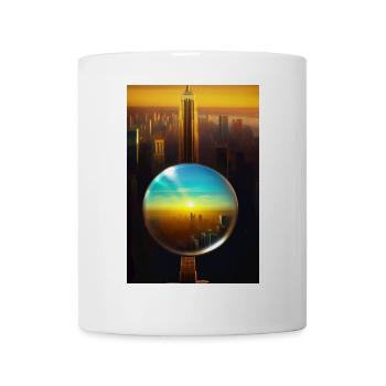 Stadt Kugel - Tasse - Weiß - Vorne