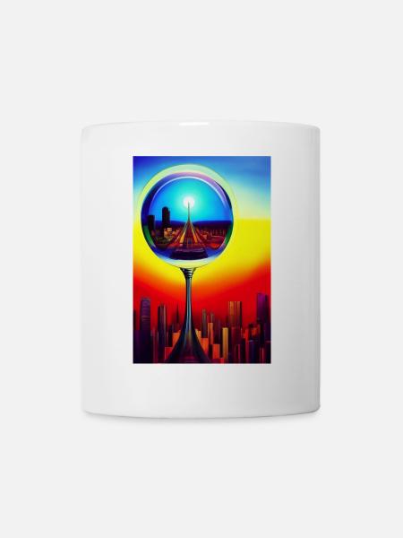 Stadt Kugel - Tasse - Weiß
