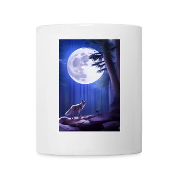 Wolf und Mond - Tasse - Weiß - Vorne