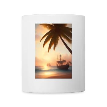 Caribbean Palm Beach - Mug - white - Front