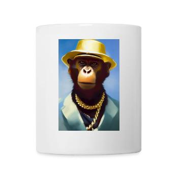 Cool monkey with gold chain - Mug - white - Front