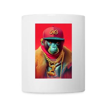Cool monkey with gold chain - Mug - white - Front