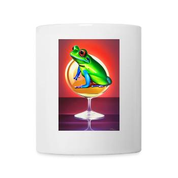 Frosch auf Glas - Tasse - Weiß - Vorne