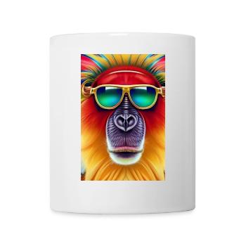 Cooler Affe mit Sonnenbrille - Tasse - Weiß - Vorne