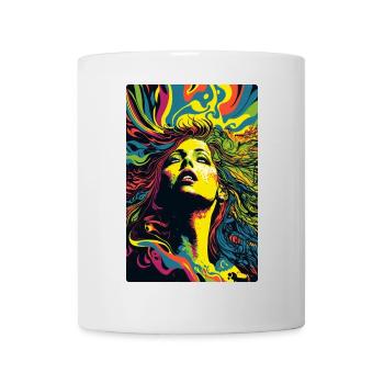 Auf der Bühne in den 70ern -2- Psychedelic Art - Tasse - Weiß - Vorne