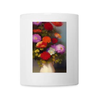 Blumen und Schmetterling - Tasse - Weiß - Vorne
