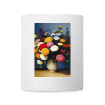 Blumen und Schmetterling - Tasse - Weiß - Vorne