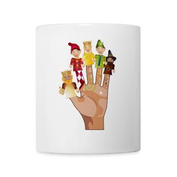 Figuren aus dem Kasperltheater als Fingerpuppen - Tasse - Weiß - Vorne