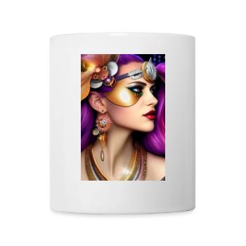 Beautiful woman with mask - Mug - white - Front