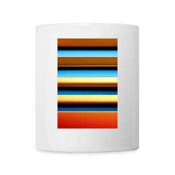 Buntes Muster, Streifen - Tasse - Weiß - Vorne