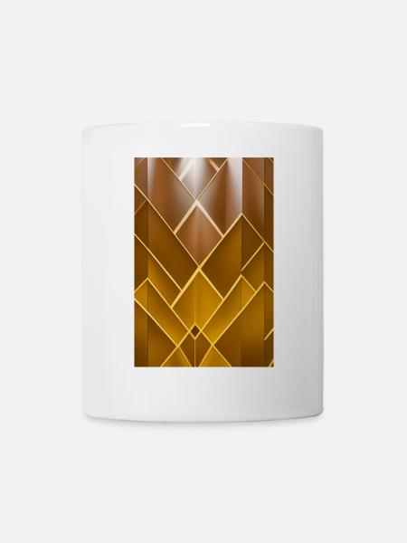Goldenes Muster - Tasse - Weiß