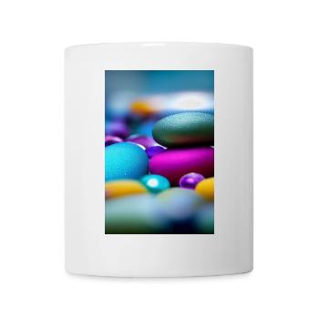 Bunte Steine - Tasse - Weiß - Vorne