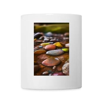 Bunte Steine - Tasse - Weiß - Vorne