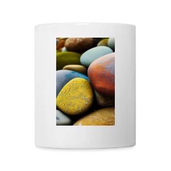 Bunte Steine - Tasse - Weiß - Vorne