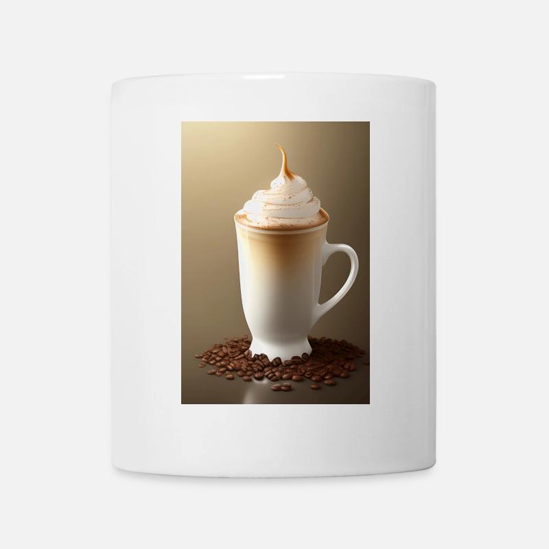 Kaffee, Kaffeebohnen - Tasse - Weiß