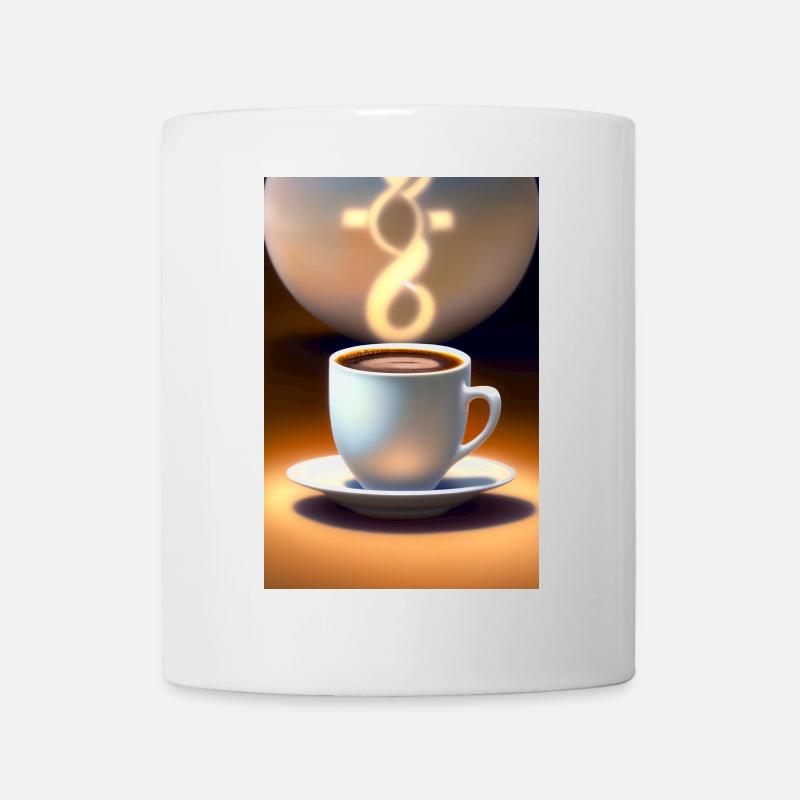 Kaffee, Kaffeebohnen - Tasse - Weiß