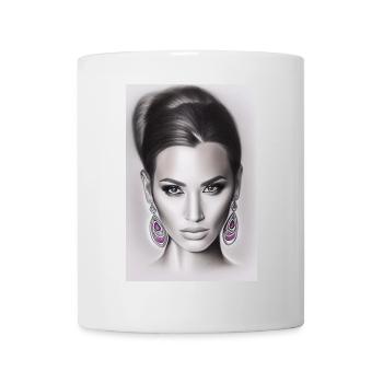 Woman with earring - Mug - white - Front