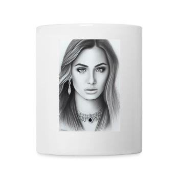 Femme avec des bijoux - Mug blanc - blanc - Devant