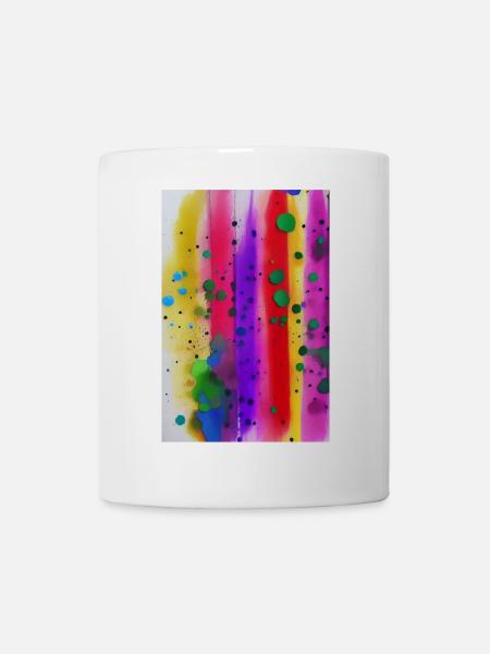 Farbspritzer und Linien - Tasse - Weiß