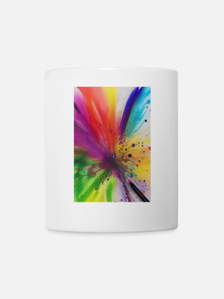 Farbklecks - Tasse - Weiß