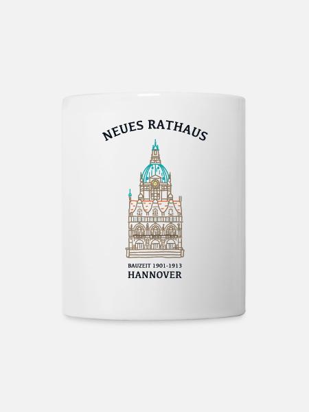 Hannover, Südseite Neues Rathaus, Wahrzeichen - Tasse - Weiß