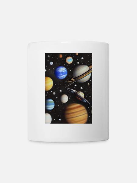 Weltall und Planeten - Tasse - Weiß