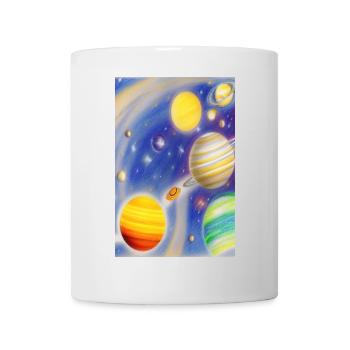 Weltall und Planeten - Tasse - Weiß - Vorne