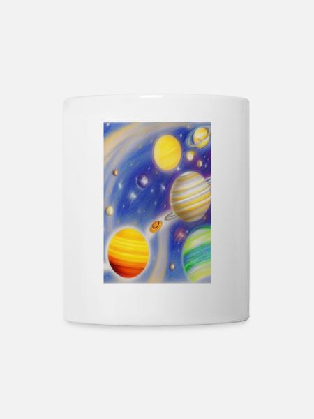 Weltall und Planeten - Tasse - Weiß