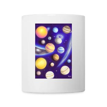 Weltall und Planeten - Tasse - Weiß - Vorne