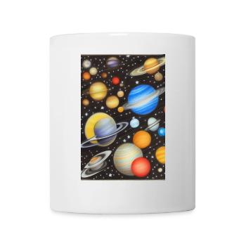 Weltall und Planeten - Tasse - Weiß - Vorne