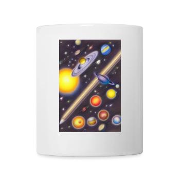 Weltall und Planeten - Tasse - Weiß - Vorne