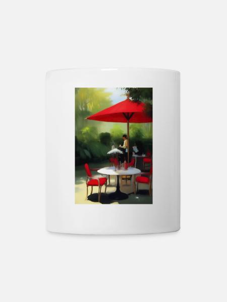 Asiatisches Cafe im Freien - Tasse - Weiß