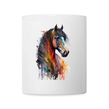 Multicolor Horse Lovers | Horse Design - Mug - white - Front