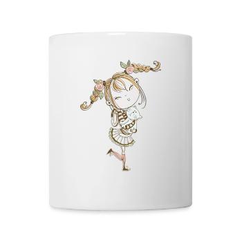The Girl and Her Cat: Happy Reunion - Mug - white - Front