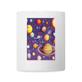 Weltall und Planeten - Tasse - Weiß - Vorne
