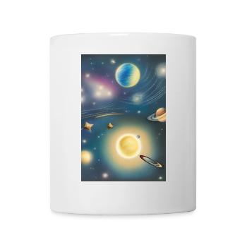 Weltall und Planeten - Tasse - Weiß - Vorne