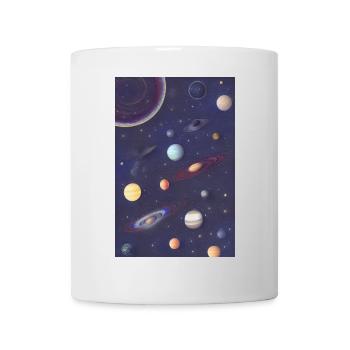 Weltall und Planeten - Tasse - Weiß - Vorne