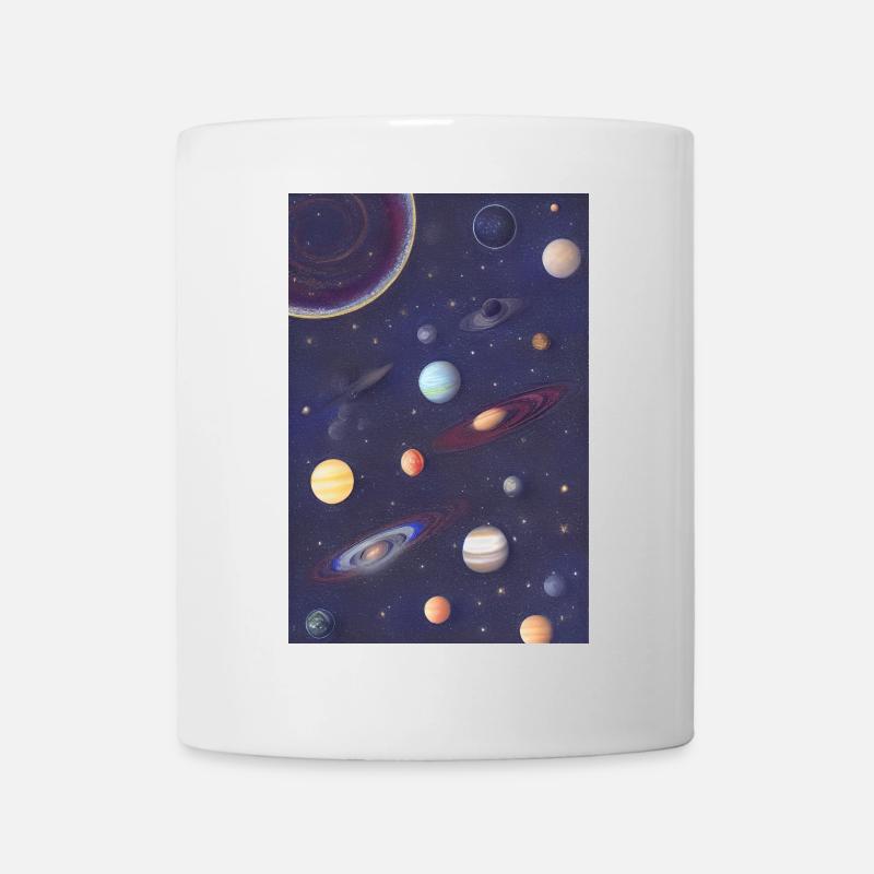 Weltall und Planeten - Tasse - Weiß