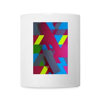 Neon Geometric Triangle Composition - Mug - white - Front