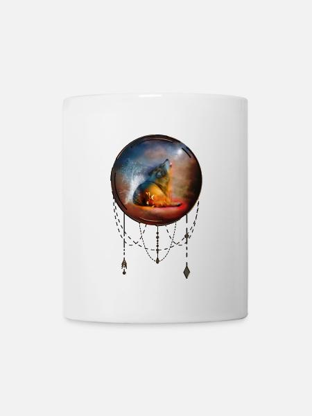 Die Majestät der Wölfe mit Feuer und Wasser - Tasse - Weiß