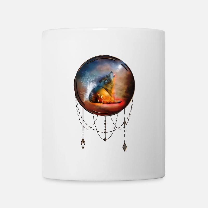 Die Majestät der Wölfe mit Feuer und Wasser - Tasse - Weiß
