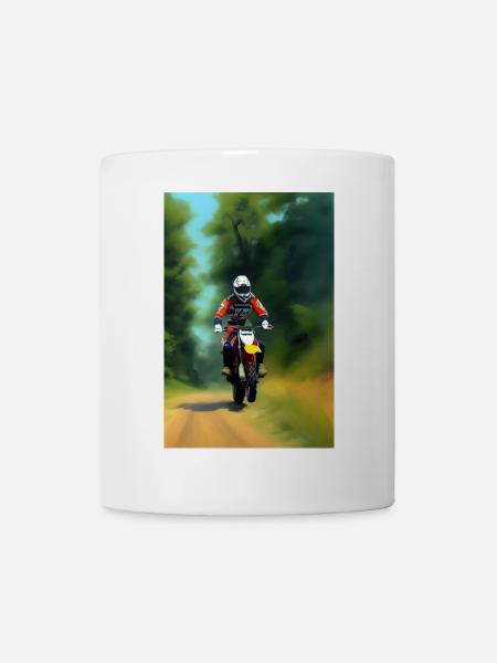 Motocross Fahren - Tasse - Weiß
