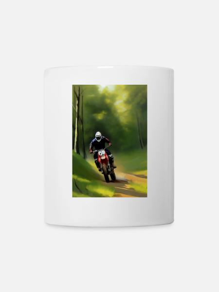 Motocross Fahren - Tasse - Weiß
