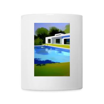 Weiße Villa mit Pool - Tasse - Weiß - Vorne