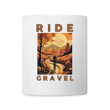 Roulez Gravel Style rétro, sur un vélo de gravier - Mug blanc - blanc - Devant