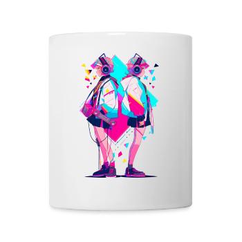 Anime Aesthetics Headphones Twins - Tasse - Weiß - Vorne