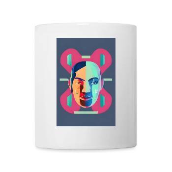 Portrait Néon Fragmenté - Mug blanc - blanc - Devant