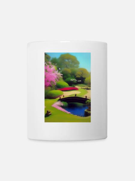 Chinesischer Zen Garten - Tasse - Weiß