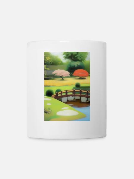 Chinesischer Zen Garten - Tasse - Weiß