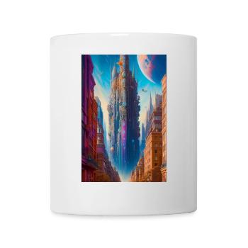 Futuristische Stadt - Tasse - Weiß - Vorne